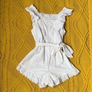 Vici Lace Romper- White